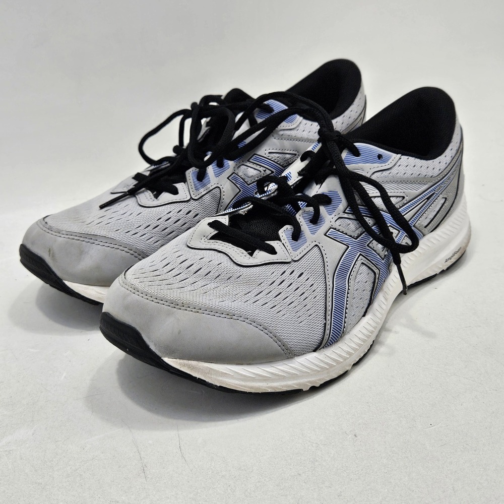 ASICS Gel-Contend 8 Mens 11.5 Piedmont Grey Electric Blue Running Shoes 1011B492